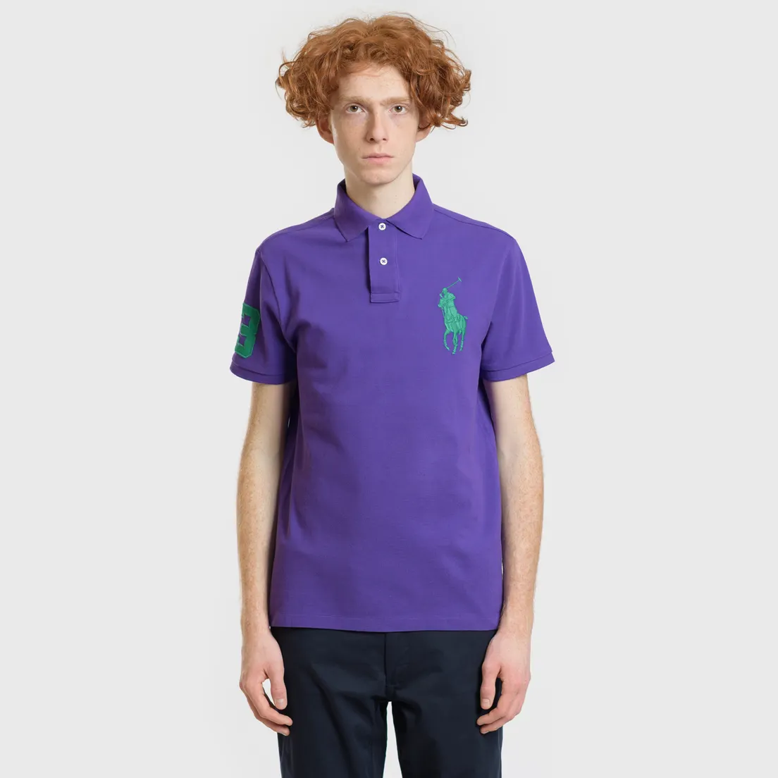 Polo Ralph Lauren Мужское поло Big Logo Embroidered And Patch 3 Custom Slim Fit