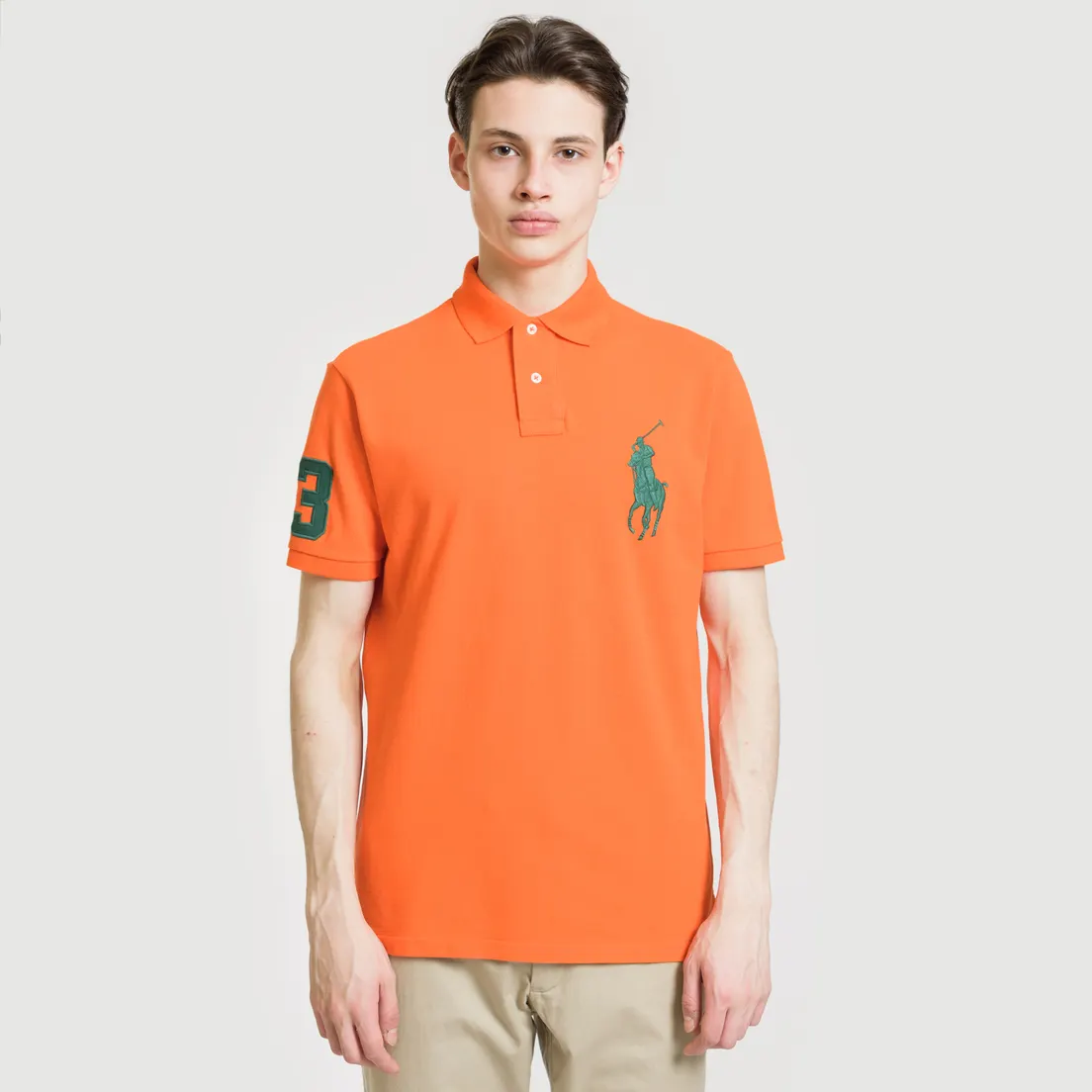 Polo Ralph Lauren Мужское поло Big Logo Embroidered And Patch 3 Custom Slim Fit