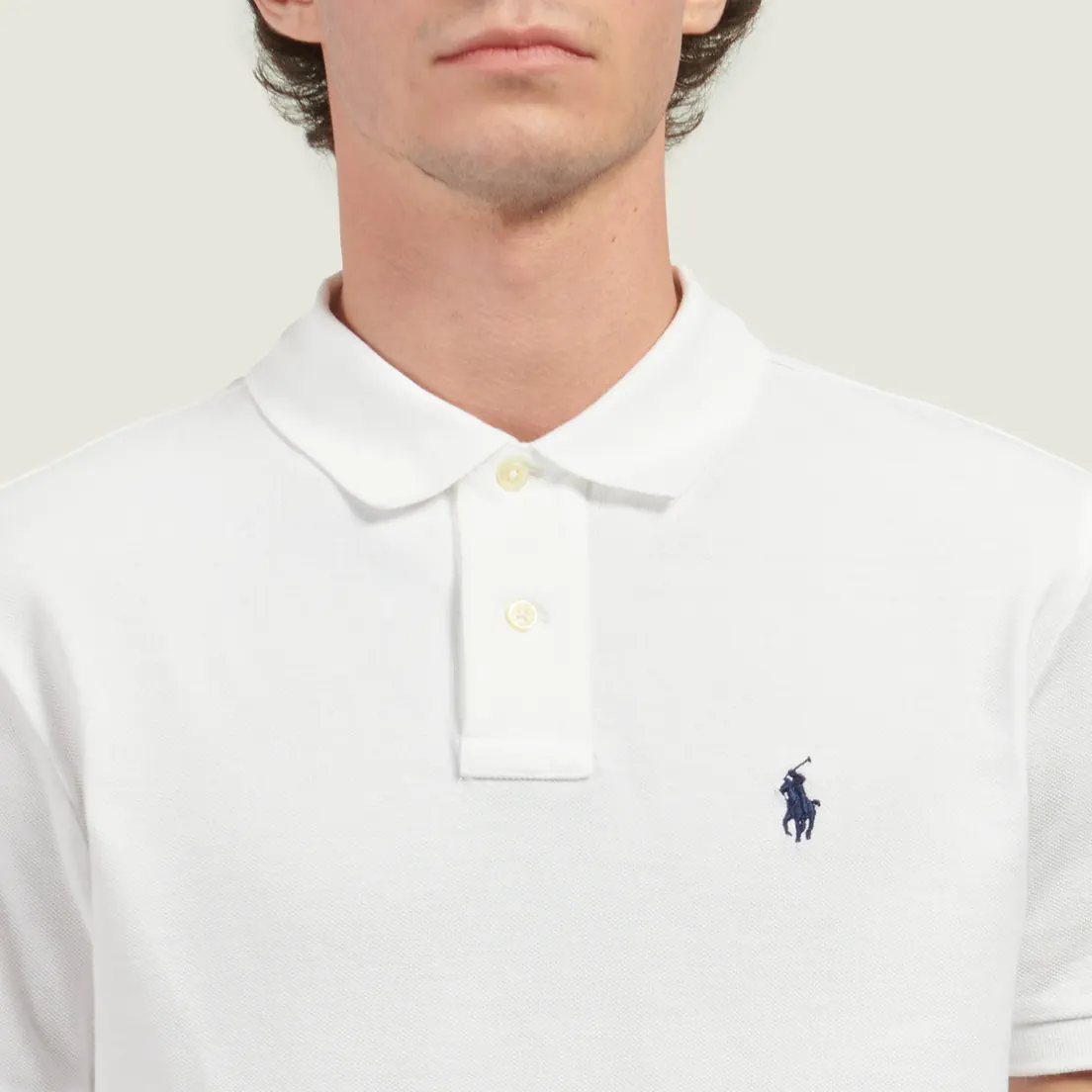 Polo Ralph Lauren Мужское поло Custom Slim Fit Cotton Mesh