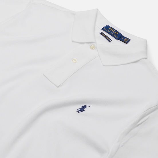 Мужское поло Polo Ralph Lauren Custom Slim Fit Cotton Mesh White