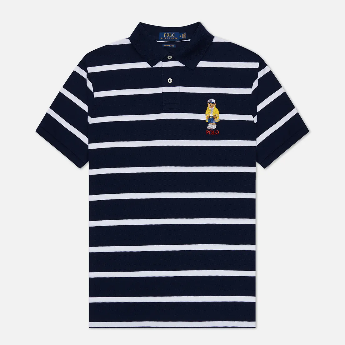 Polo Ralph Lauren Мужское поло Embroidered Bear Stripe Basic Mesh