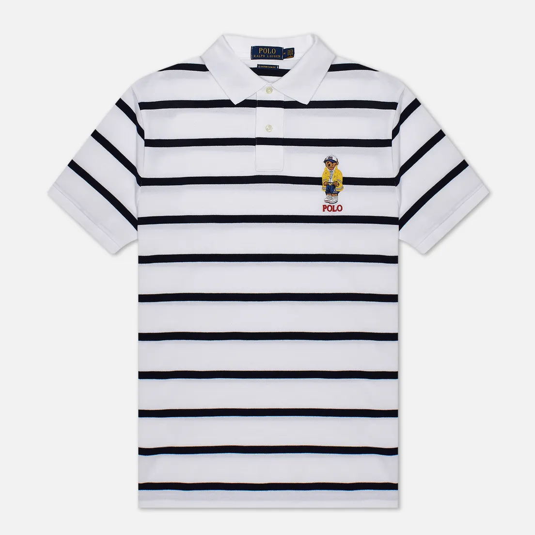 Polo Ralph Lauren Мужское поло Embroidered Bear Stripe Basic Mesh