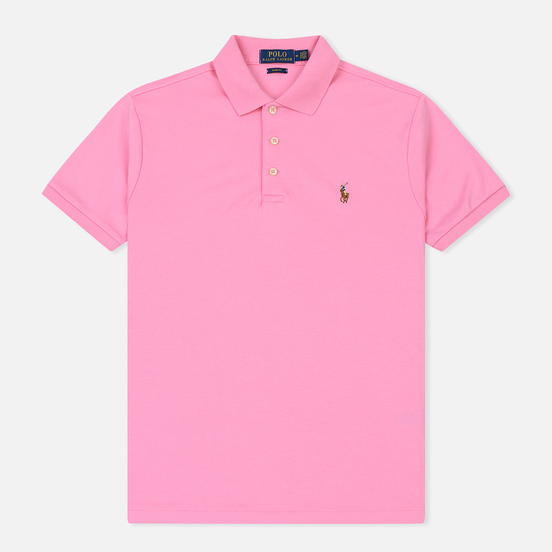 Мужское поло Polo Ralph Lauren Logo Embroidered Slim Fit Harbor Pink