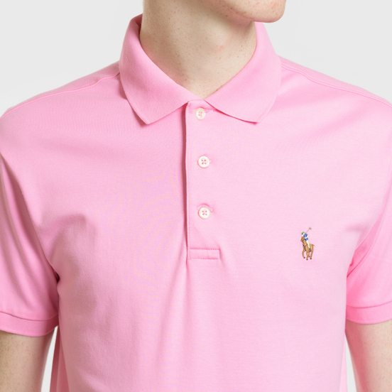 Мужское поло Polo Ralph Lauren Logo Embroidered Slim Fit Harbor Pink