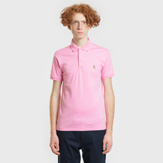 Мужское поло Polo Ralph Lauren Logo Embroidered Slim Fit Harbor Pink
