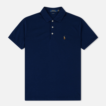 Мужское поло Polo Ralph Lauren Logo Embroidered Slim Fit Holiday Navy