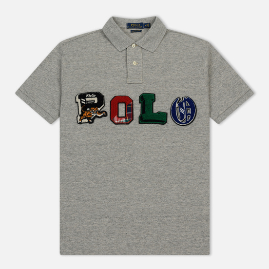Мужское поло Polo Ralph Lauren Patches Spelling Polo Loft Heather
