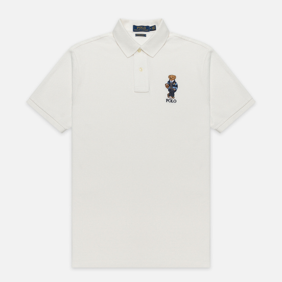 Мужское поло Polo Ralph Lauren Bear Ready Play Football In Polo Style Deckwash White