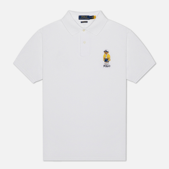 Мужское поло Polo Ralph Lauren Yachting Bear Embroidered White