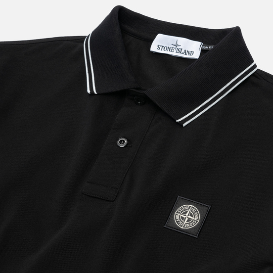 Мужское поло Stone Island Patch Program Black