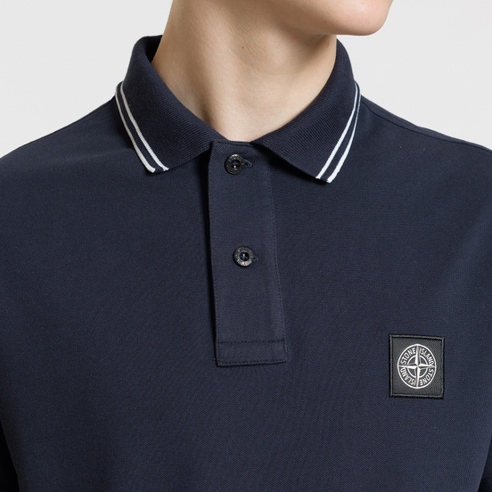 Мужское поло Stone Island Patch Program Navy Blue