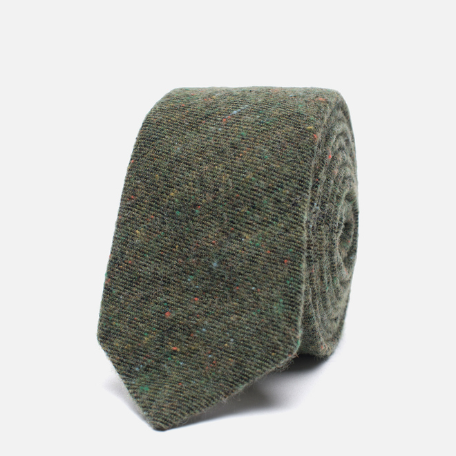 Мужской галстук The Hill-Side Wool Blend Galaxy Tweed Olive