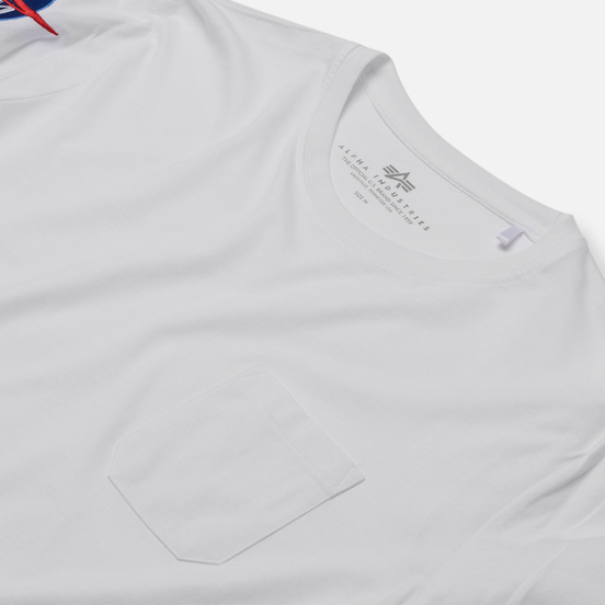 Мужской лонгслив Alpha Industries Nasa LS White