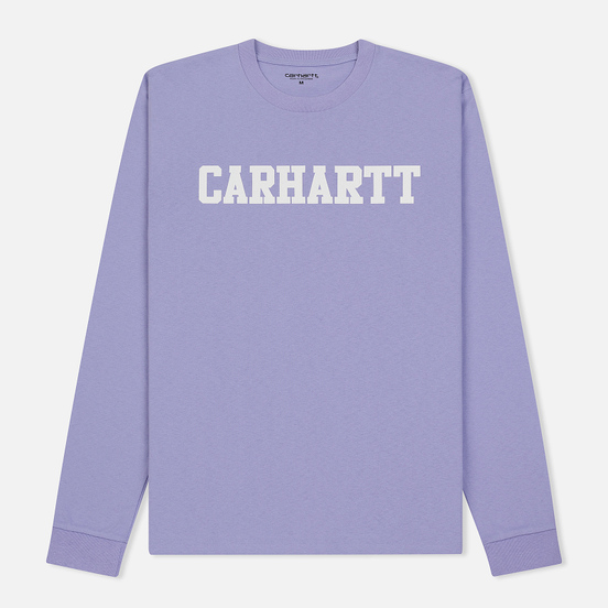 Мужской лонгслив Carhartt WIP College Graphic Print Soft Lavender/White