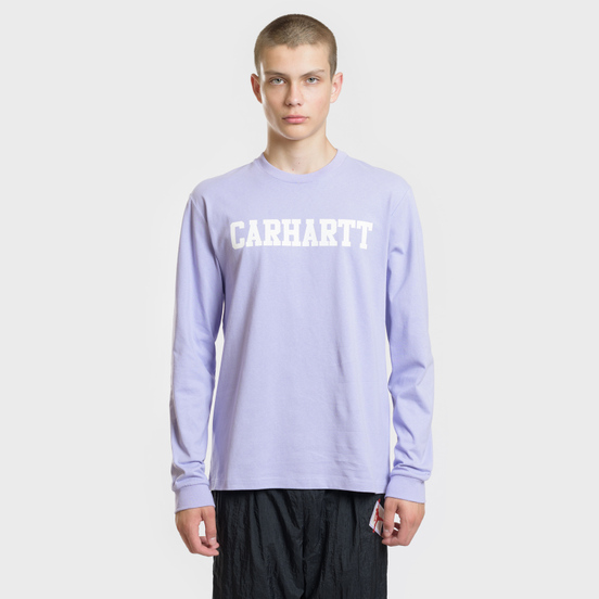 Мужской лонгслив Carhartt WIP College Graphic Print Soft Lavender/White