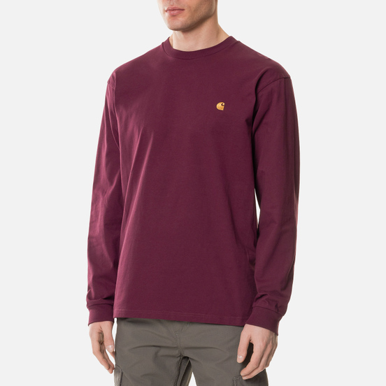 Мужской лонгслив Carhartt WIP L/S Chase Shiraz/Gold