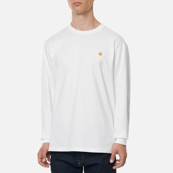 Мужской лонгслив Carhartt WIP L/S Chase White/Gold