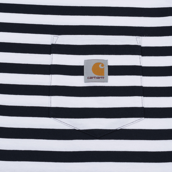 Мужской лонгслив Carhartt WIP L/S Scotty Pocket Stripe Dark Navy/White