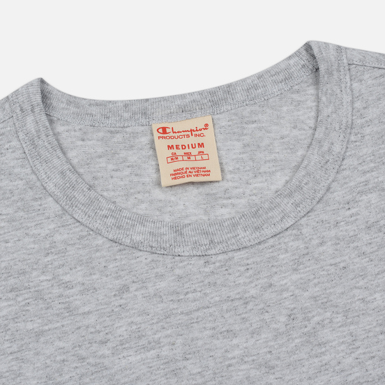 Мужской лонгслив Champion Reverse Weave Big Script Crew Neck Light Grey
