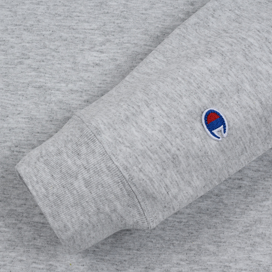 Мужской лонгслив Champion Reverse Weave Big Script Crew Neck Light Grey