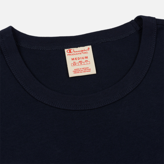 Мужской лонгслив Champion Reverse Weave Big Script Crew Neck Navy