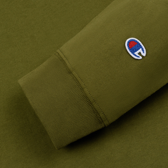 Мужской лонгслив Champion Reverse Weave Big Script Crew Olive Green