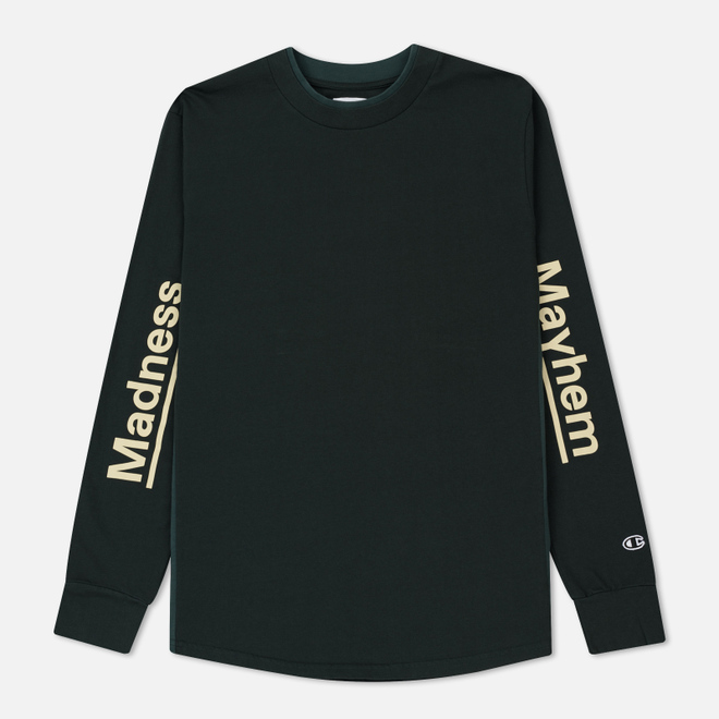 Мужской лонгслив Champion Reverse Weave x Wood Wood Madness And Mayhem Forest Green