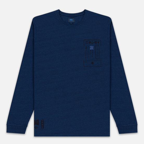 Мужской лонгслив Edwin Power To The Peaceful Garment Wash Mid Indigo