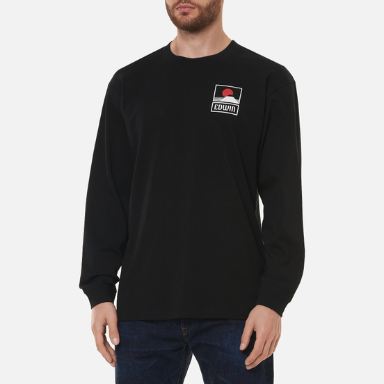 Мужской лонгслив Edwin Sunset On Mount Fuji Black Garment Washed