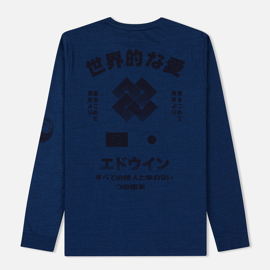 Мужской лонгслив Edwin Worldwide Love Mid Indigo Garment Washed