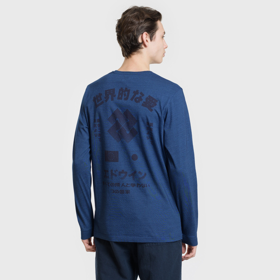 Мужской лонгслив Edwin Worldwide Love Mid Indigo Garment Washed