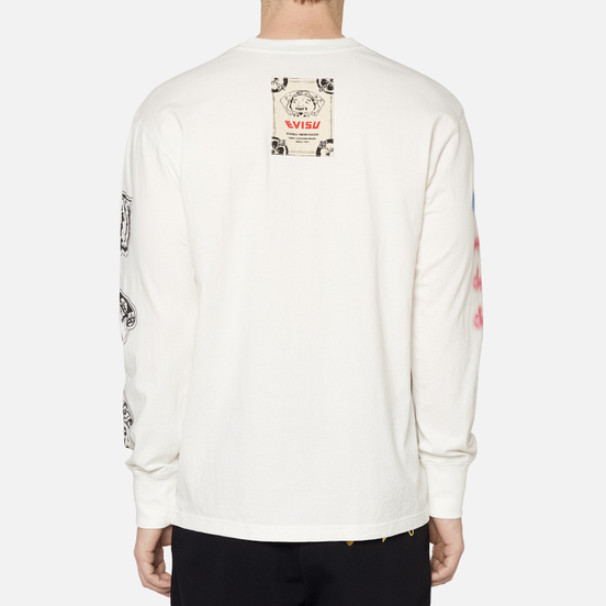 Мужской лонгслив Evisu Evergreen Seagull Box Logo Printed Off White Off White
