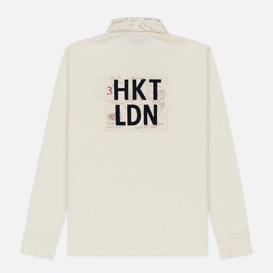 Мужской лонгслив Hackett Logo HKT Patch Rugby Chalk