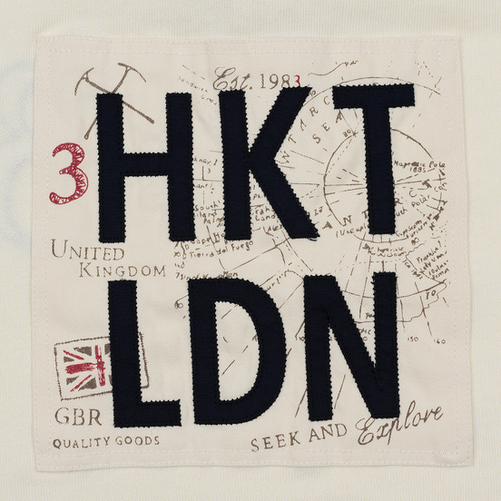 Мужской лонгслив Hackett Logo HKT Patch Rugby Chalk
