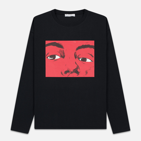 Мужской лонгслив JW Anderson Eyes Printed Black