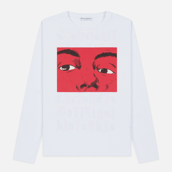 Мужской лонгслив JW Anderson Eyes Printed White