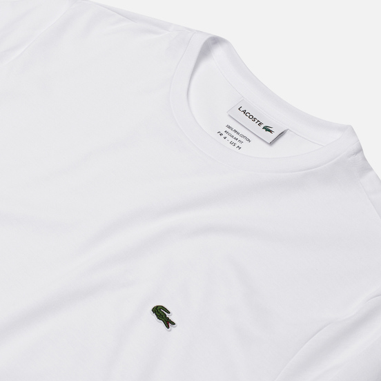 Мужской лонгслив Lacoste Crew Neck Pima Cotton White
