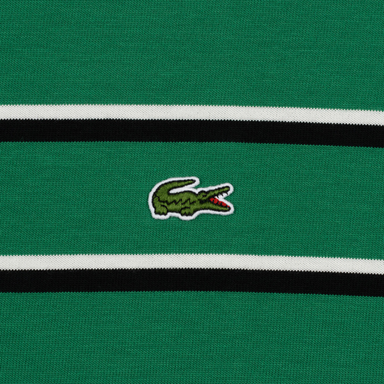 Мужской лонгслив Lacoste Live Crew Neck Striped Cotton Green/Black/White