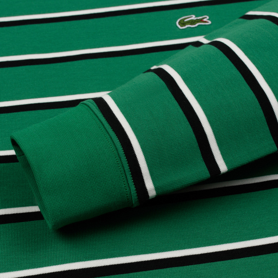 Мужской лонгслив Lacoste Live Crew Neck Striped Cotton Green/Black/White