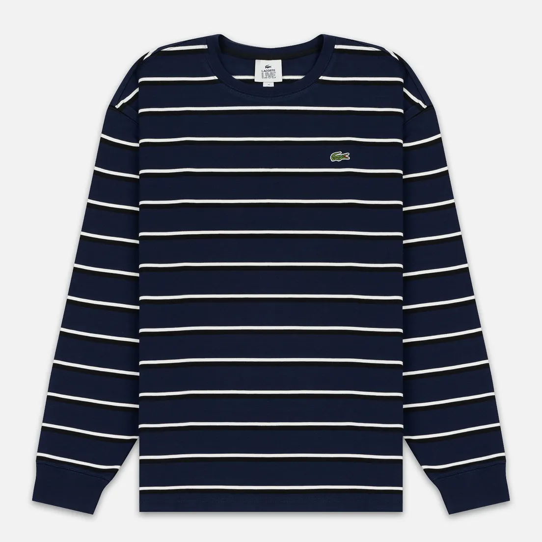 Lacoste Live Мужской лонгслив Crew Neck Striped Cotton