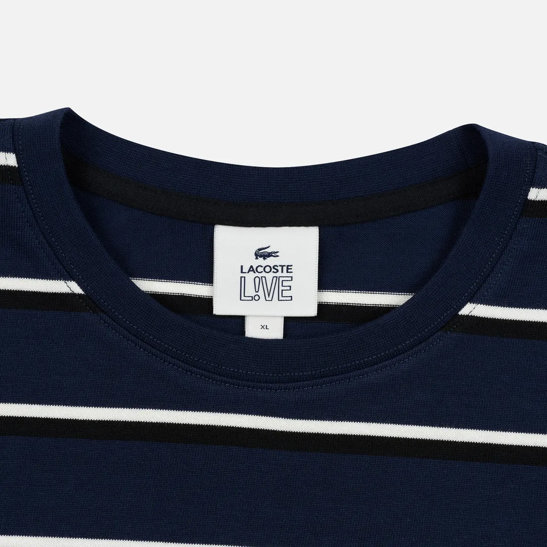 Lacoste Live Мужской лонгслив Crew Neck Striped Cotton
