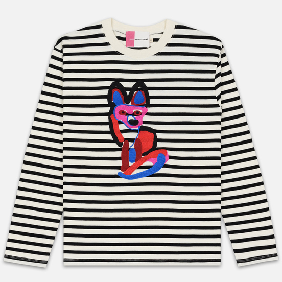 Мужской лонгслив Maison Kitsune Marin Acide Fox Black/White