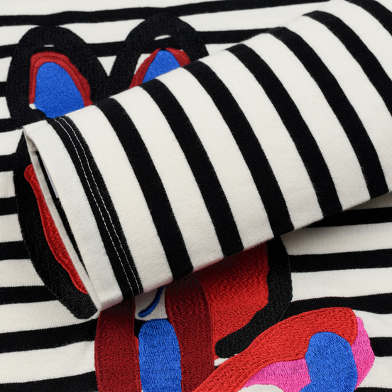 Мужской лонгслив Maison Kitsune Marin Acide Fox Black/White