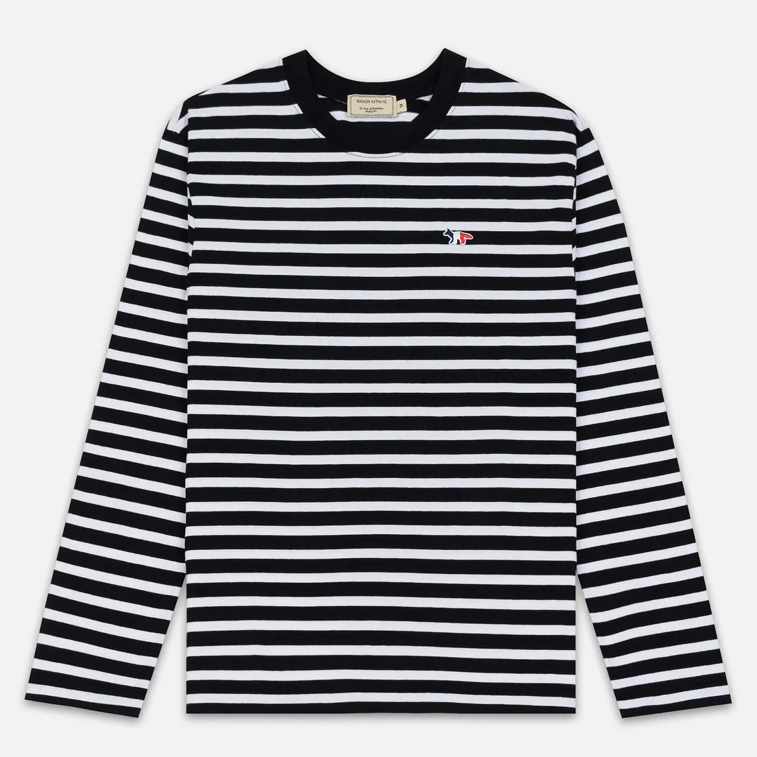 Maison Kitsune Мужской лонгслив Marin Tricolor Fox Patch