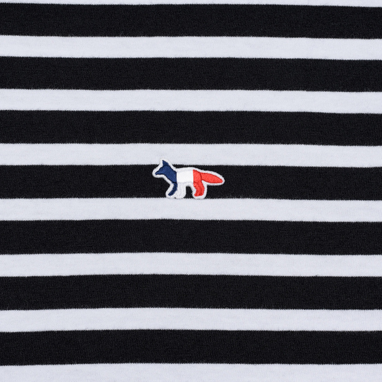 Мужской лонгслив Maison Kitsune Marin Tricolor Fox Patch Black/White