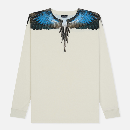 Мужской лонгслив Marcelo Burlon Turquoise Wings Beige/Multicolor