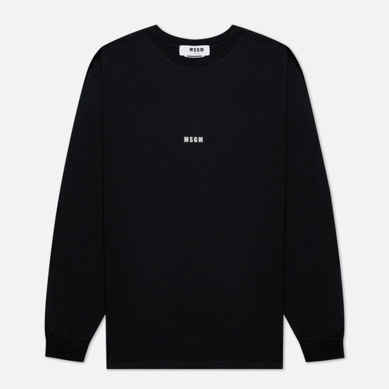 Мужской лонгслив MSGM Micro Logo Black/White