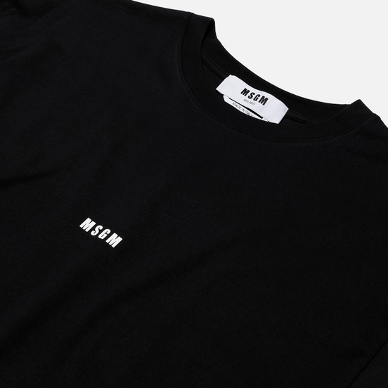 Мужской лонгслив MSGM Micro Logo Black/White