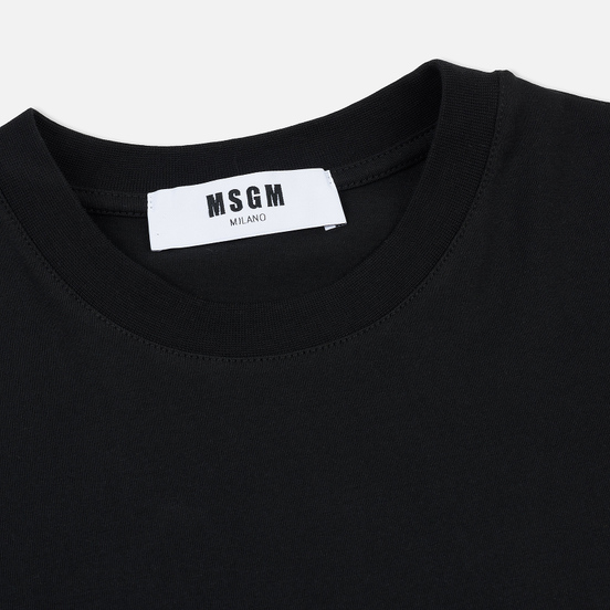 Мужской лонгслив MSGM Micro Logo Print MSGM Black