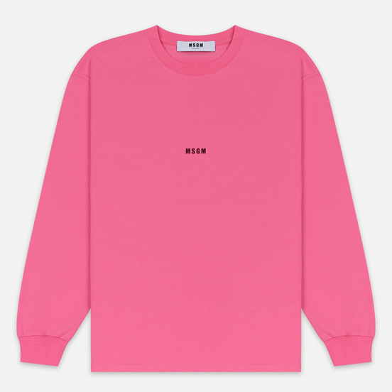 Мужской лонгслив MSGM Micro Logo Print MSGM Fuchsia